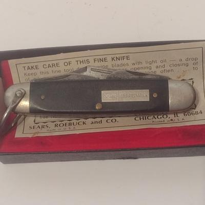 Vintage Sears Craftsman 1927-1977 Anniversary Pocket Knife with Original Box Used Condition