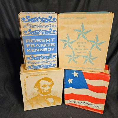 Lot of 4 "New in Box" Wheaton Presidential Bottles