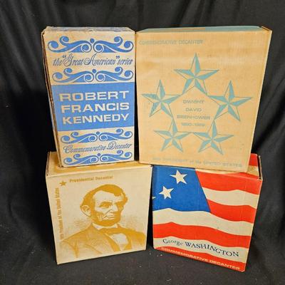 Lot of 4 "New in Box" Wheaton Presidential Bottles