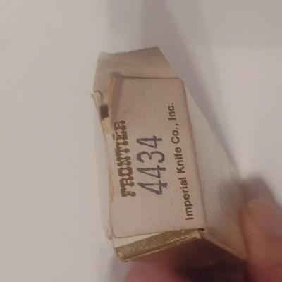 Vintage Imperial Frontier Series #4434 Powder Horn Pocket Knife in Original Box Used Condition