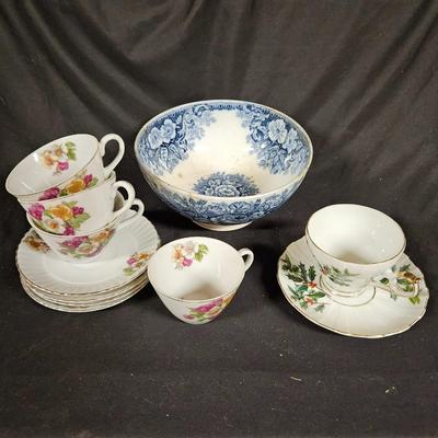 Lot of Misc. Antique Items Including Teacups & Saucers