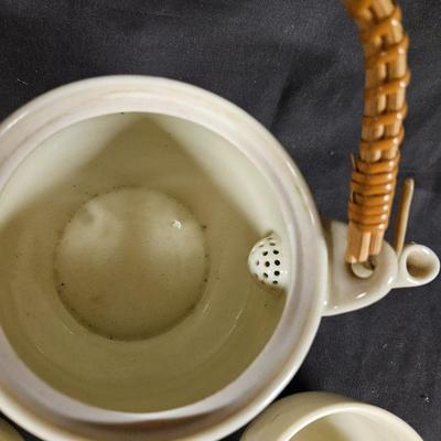 Vintage Japanese Teapot with 2 Cups