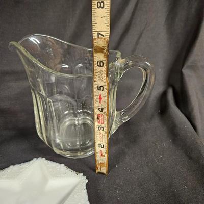Lot of Misc. Antique Items Including Milk Glass Trinket Dish