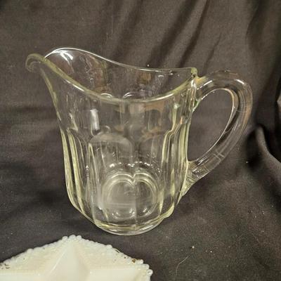 Lot of Misc. Antique Items Including Milk Glass Trinket Dish