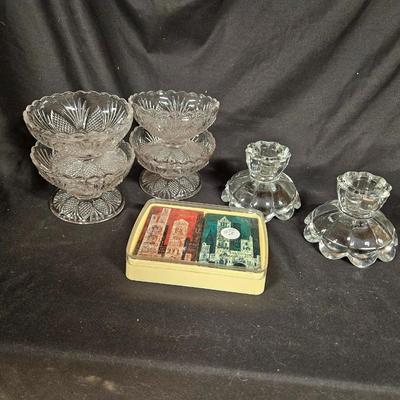 Lot of Misc. Antique Items Including Dessert Dishes