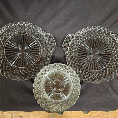 Lot of Misc. Antique Items Including Anchor Hocking Waterford Waffle Glass