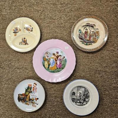 Lot of 5 Decorative Plates Including Norman Rockwell