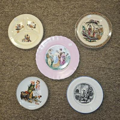 Lot of 5 Decorative Plates Including Norman Rockwell