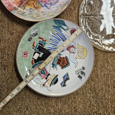 Lot of 5 Decorative Plates Including Orrefors