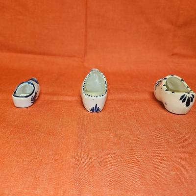 Lot of 3 Delft-Style Mini Clog Shoes