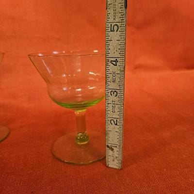 Lot of 4 Misc. Uranium Green Depression Glass