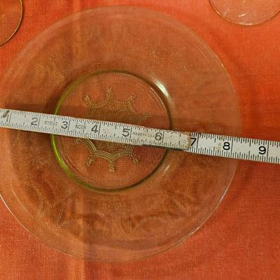 Lot of 4 Misc. Uranium Green Depression Glass