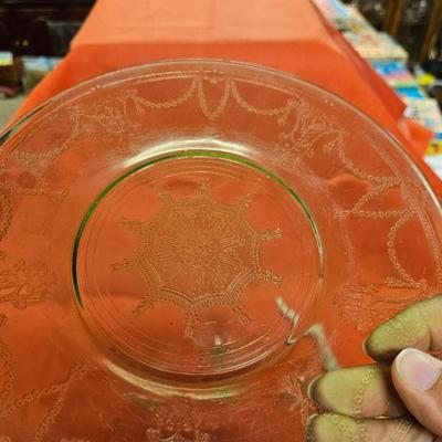 Lot of 4 Misc. Uranium Green Depression Glass