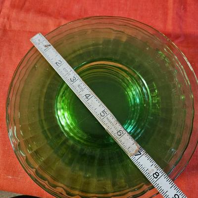 Lot of 7 Green Uranium Depression Plates