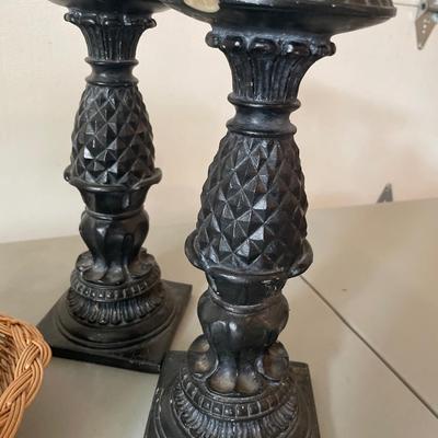 Glass dome decor and faux fruit