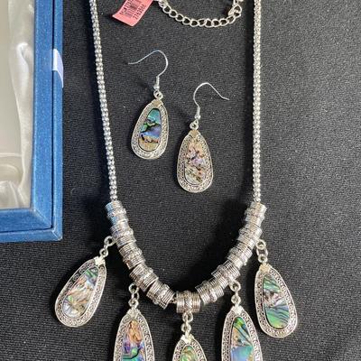 Abalone Necklace and Earrings Set