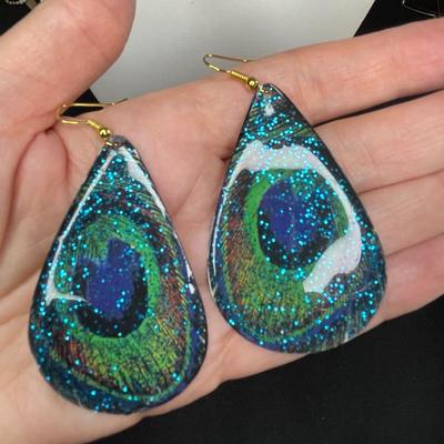 Peacock Collar Necklace and Earrings Set