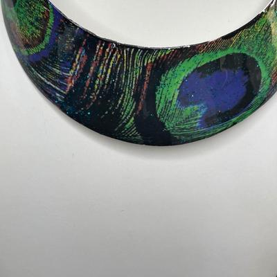 Peacock Collar Necklace and Earrings Set