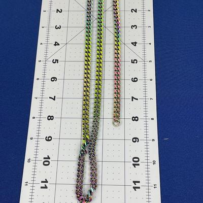 New Invicta Men’s Rainbow Stainless Steel Necklace and Bracelet Set