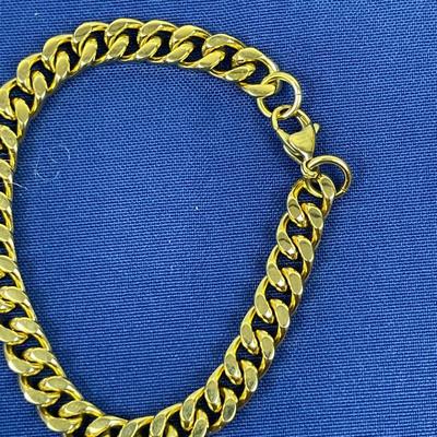 New Invicta Men’s Gold Stainless Steel Bracelet & Necklace Set