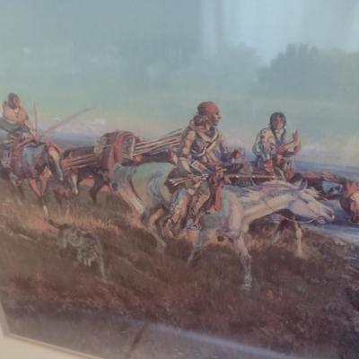Framed Art Print 'A Desperate Stand' by Charles Russell