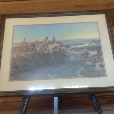 Framed Art Print 'A Desperate Stand' by Charles Russell