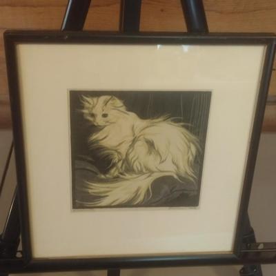 Framed Art Print 'Angora Cat' by Norbertine Bresslern-Roth