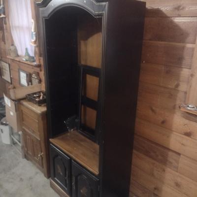 Open Design Bookcase with Storage and Glass Insert Shelves