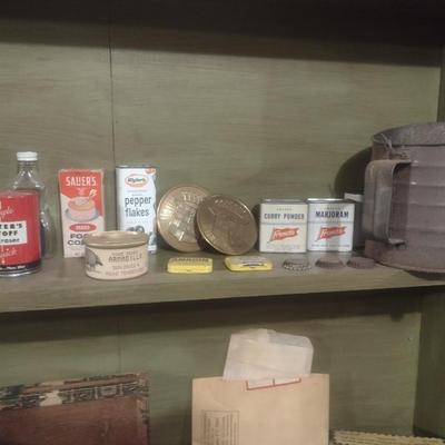 Collection of Primitive and Vintage Collectible Rustic and Farmhouse Items Choice A