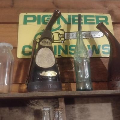 Collection of Primitive and Vintage Collectible Rustic and Farmhouse Items Choice C (Chainsaw Sign not Included)