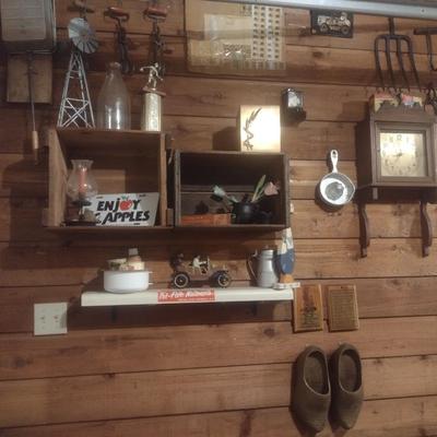 Collection of Primitive and Vintage Collectible Rustic and Farmhouse Items Choice E