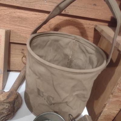 Collection of Primitive and Vintage Collectible Rustic and Farmhouse Items Choice G (Table Not Included)