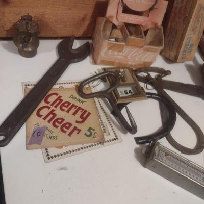 Collection of Primitive and Vintage Collectible Rustic and Farmhouse Items Choice G (Table Not Included)