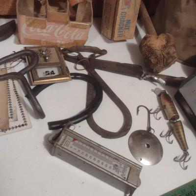 Collection of Primitive and Vintage Collectible Rustic and Farmhouse Items Choice G (Table Not Included)