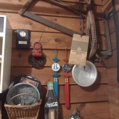 Collection of Primitive and Vintage Collectible Rustic and Farmhouse Items Choice H
