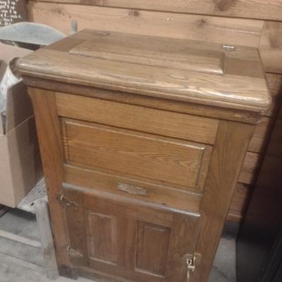 Vintage Oak Wisconsin Refrigerator