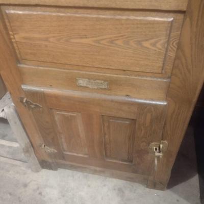 Vintage Oak Wisconsin Refrigerator