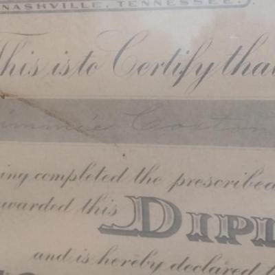 1922 Southern Baptist Convention Sunday School 'Convention Normal Course' Framed Diploma Nashville, TN