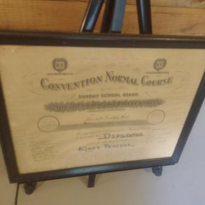 1922 Southern Baptist Convention Sunday School 'Convention Normal Course' Framed Diploma Nashville, TN