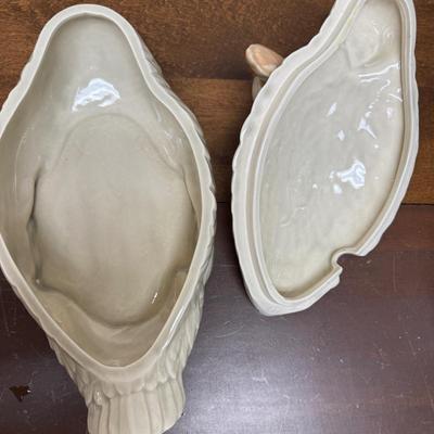 FITZ AND FLOYD Tureen & Ladle Figural Duck Goose Soup 1976 15" X 8-1/4" Vintage