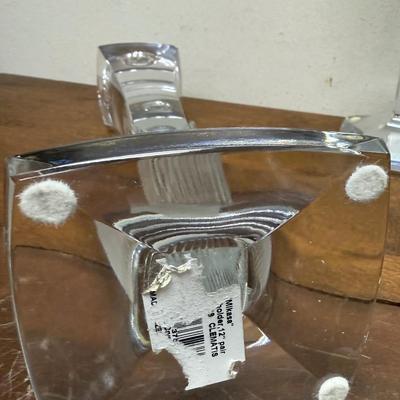 Mikasa Vintage Art Deco Style Lead Crystal Candle Holder Qty 2 Clematis 10”