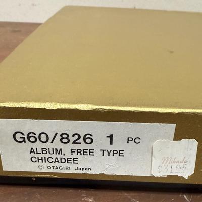 Vintage OTAGIRI Gold & Cream Photo Album Bird and Flowers on Cover, holds 4x6 Photos