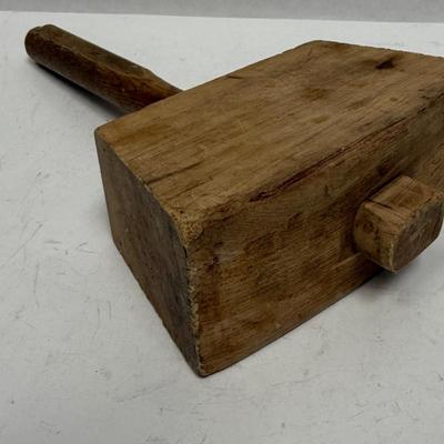 Antique Stanley No. 10 Hickory Square Head Mallet, circa 1900-1929