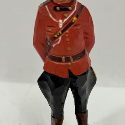 Vintage Royal Canadian Police Wood Figurine Hand Carved