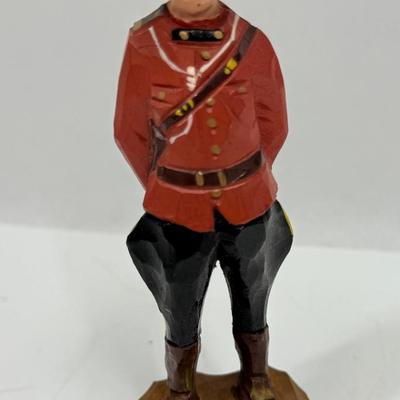 Vintage Royal Canadian Police Wood Figurine Hand Carved