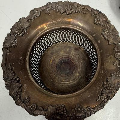 Antique Sheffield Silver-plate Lot Vintage Serving Pieces Butter Dish & Bottle Coaster