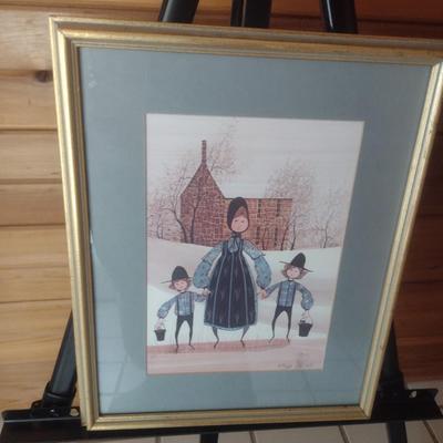 Framed Art Print Limited Edition 'A Family Outing' 474/1000 by P. Buckley Moss