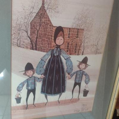Framed Art Print Limited Edition 'A Family Outing' 474/1000 by P. Buckley Moss