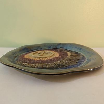 Handmade Sun Feature Pottery Dish (K)