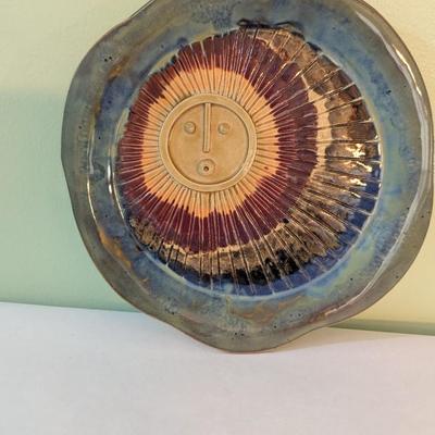 Handmade Sun Feature Pottery Dish (K)